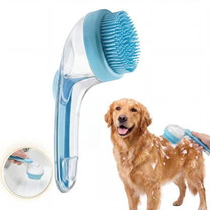 2026 Advanced 2-In-1 Pet Bathing and Grooming Brush with Integrated Shampoo Dispenser, Ergonomic Non-Slip Grip, Deshedding Tool for Home Use, Enhances Circulation and Reduces Shedding for Dogs and Cats