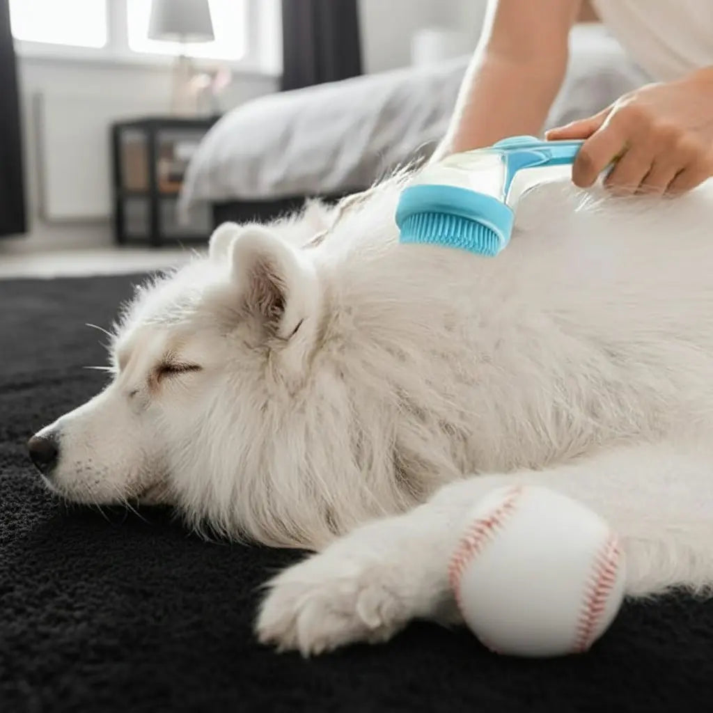 2026 Advanced 2-In-1 Pet Bathing and Grooming Brush with Integrated Shampoo Dispenser, Ergonomic Non-Slip Grip, Deshedding Tool for Home Use, Enhances Circulation and Reduces Shedding for Dogs and Cats