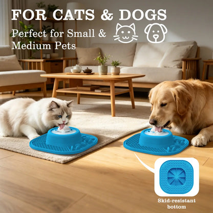 Pawlove Dog Food Slow Feeder Bowl - Anti-Slip Rubber Ball-In Design, 3/4 Cup Neater Feeder, Food-Grade, Curbs Splash Mess, Dishwasher Safe for Liquid Treats/Bone Broth, Puppy Anxiety Relief/Post-Op Feeding | Pet Supplies